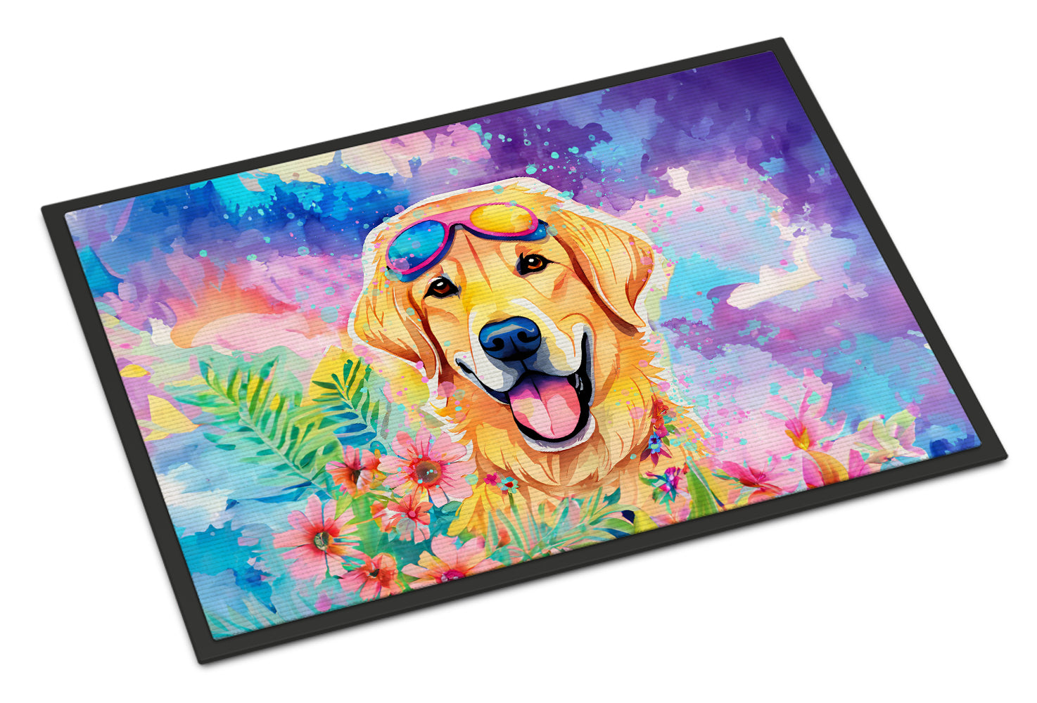 Buy this Yellow Labrador Hippie Dawg Indoor or Outdoor Mat 24x36