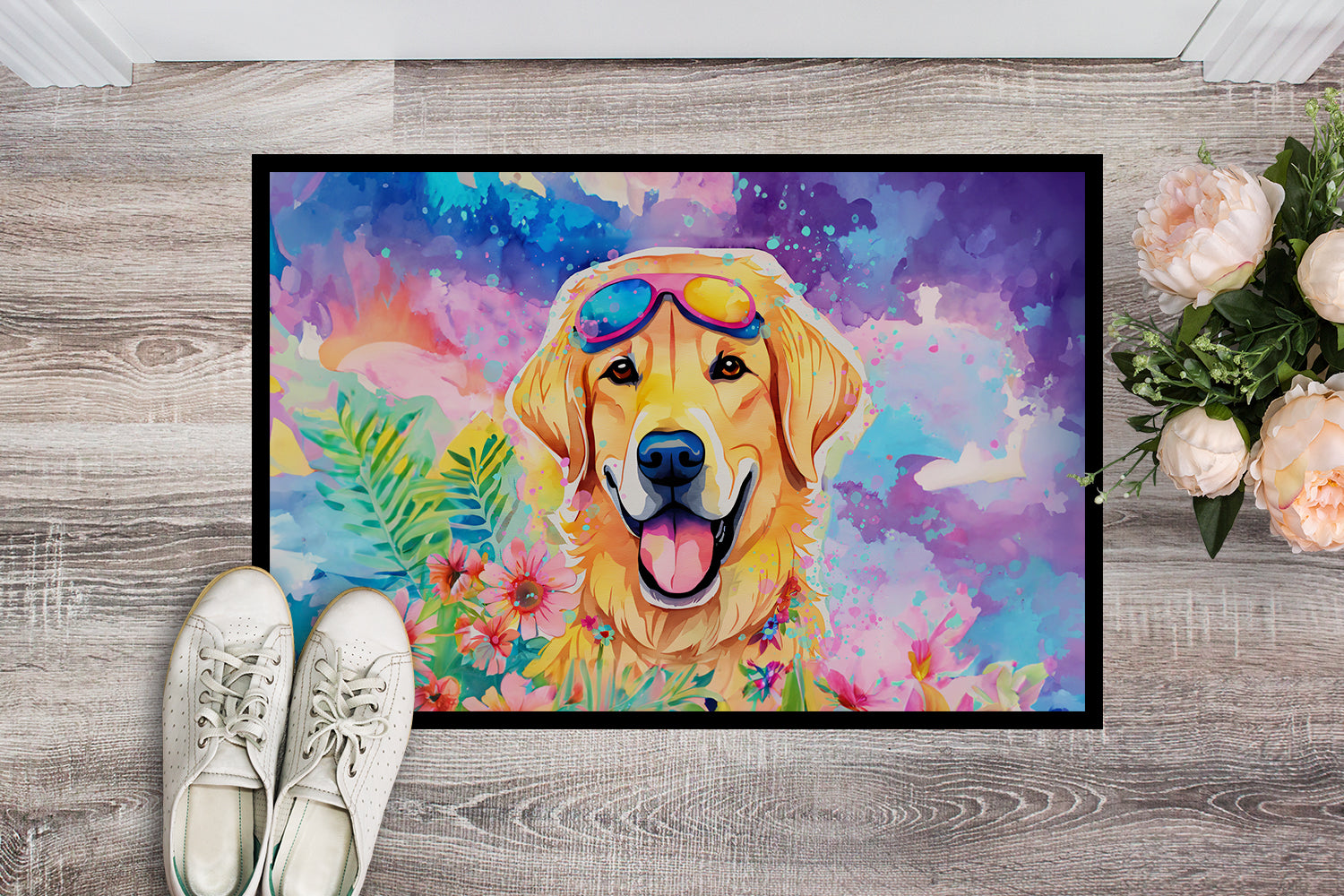 Yellow Labrador Hippie Dawg Doormat