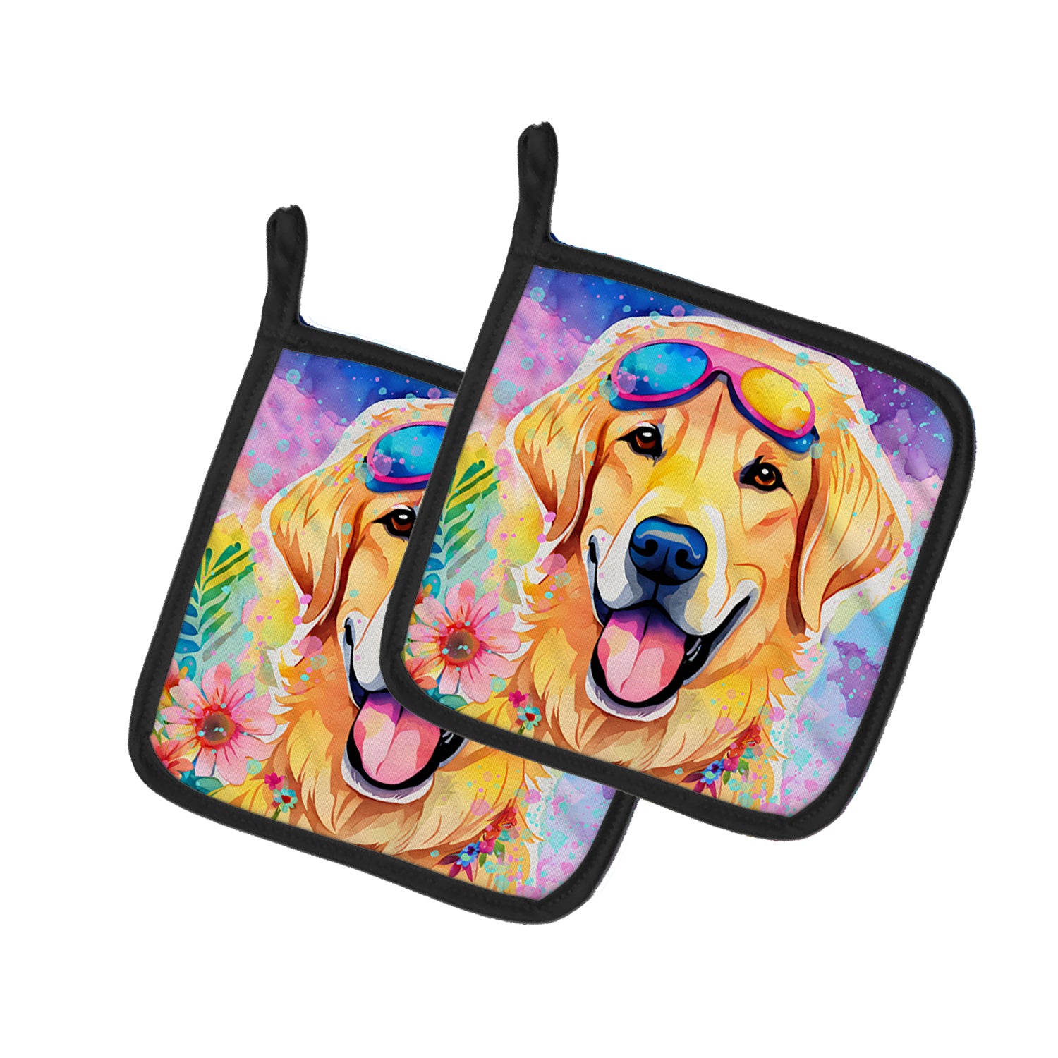 Buy this Yellow Labrador Hippie Dawg Pair of Pot Holders