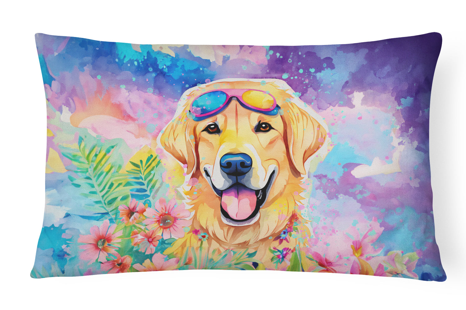 Buy this Yellow Labrador Hippie Dawg Fabric Decorative Pillow