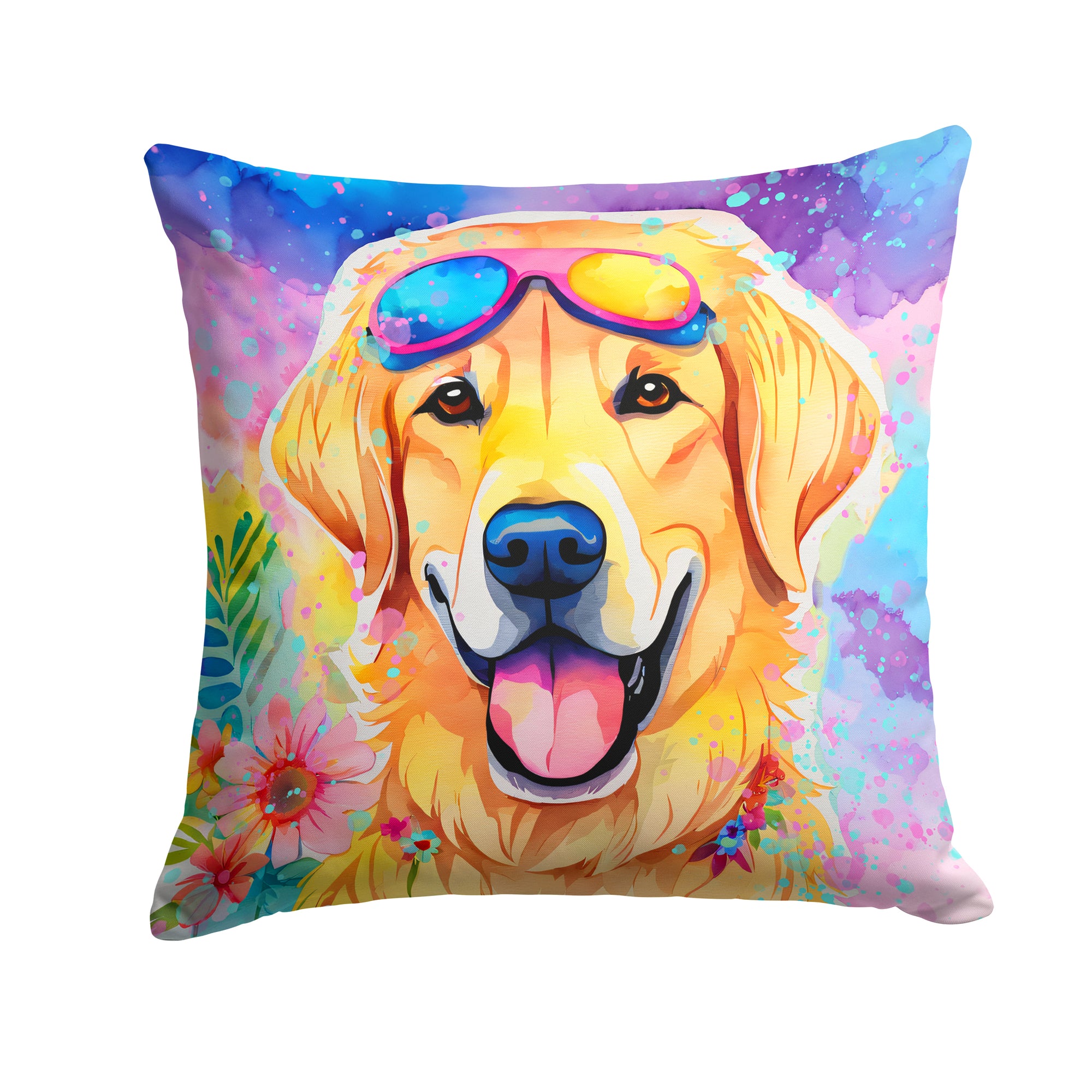 Buy this Yellow Labrador Hippie Dawg Fabric Decorative Pillow