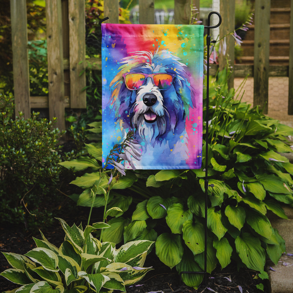 Old English Sheepdog Hippie Dawg Garden Flag