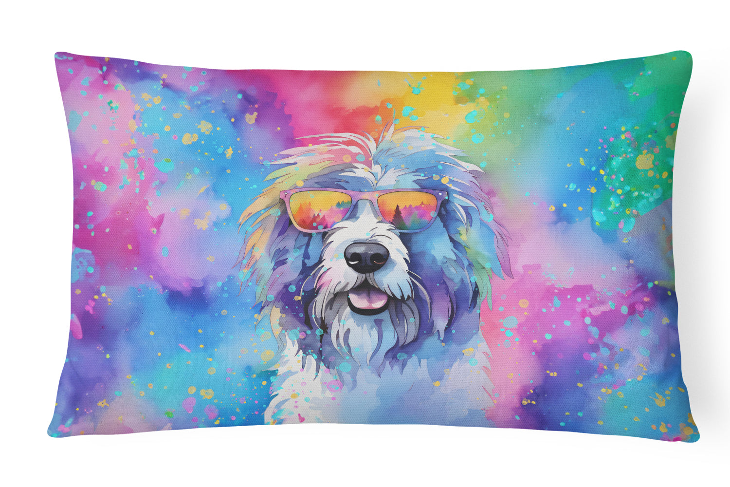 Buy this Old English Sheepdog Hippie Dawg Fabric Decorative Pillow