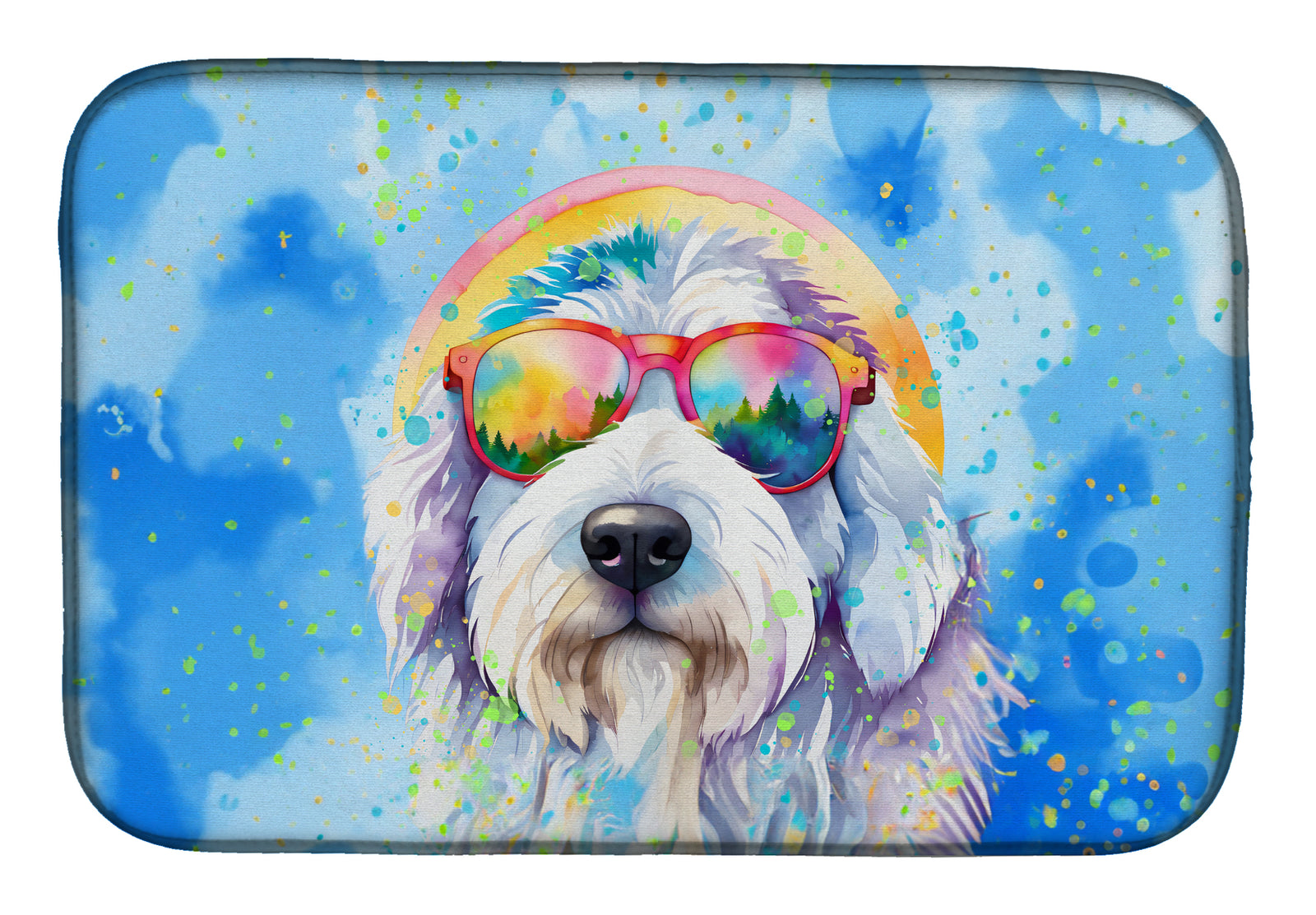 Buy this Old English Sheepdog Hippie Dawg Dish Drying Mat