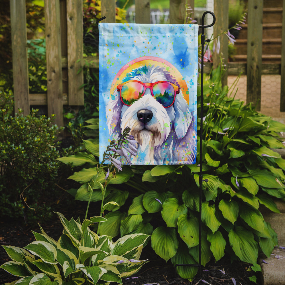 Old English Sheepdog Hippie Dawg Garden Flag