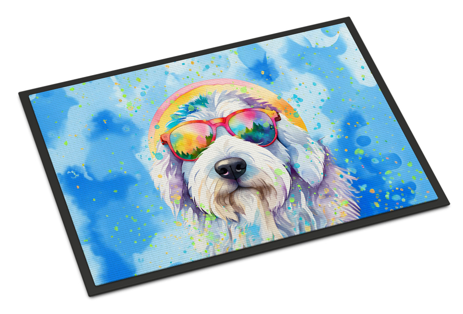 Buy this Old English Sheepdog Hippie Dawg Indoor or Outdoor Mat 24x36