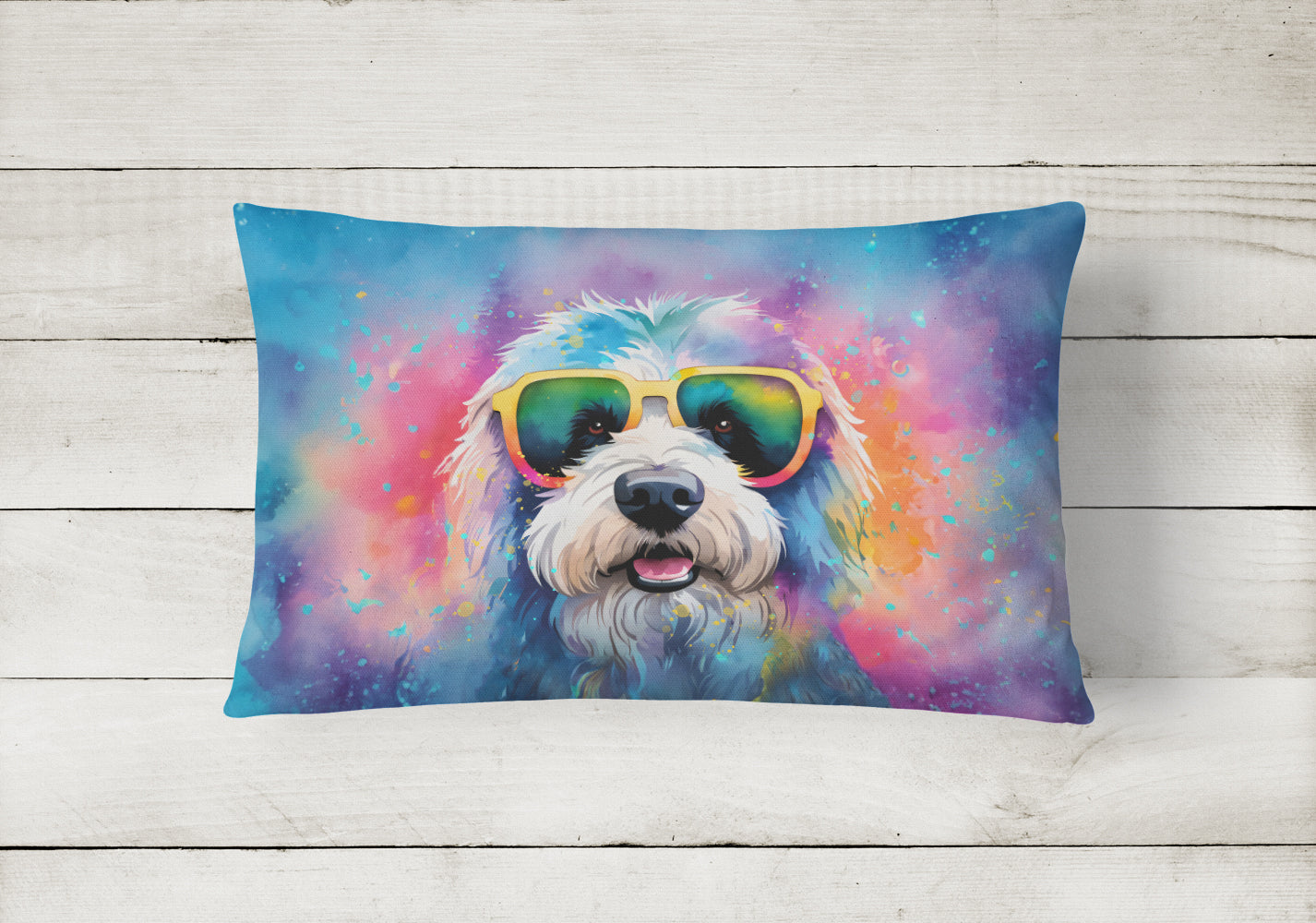 Buy this Old English Sheepdog Hippie Dawg Fabric Decorative Pillow