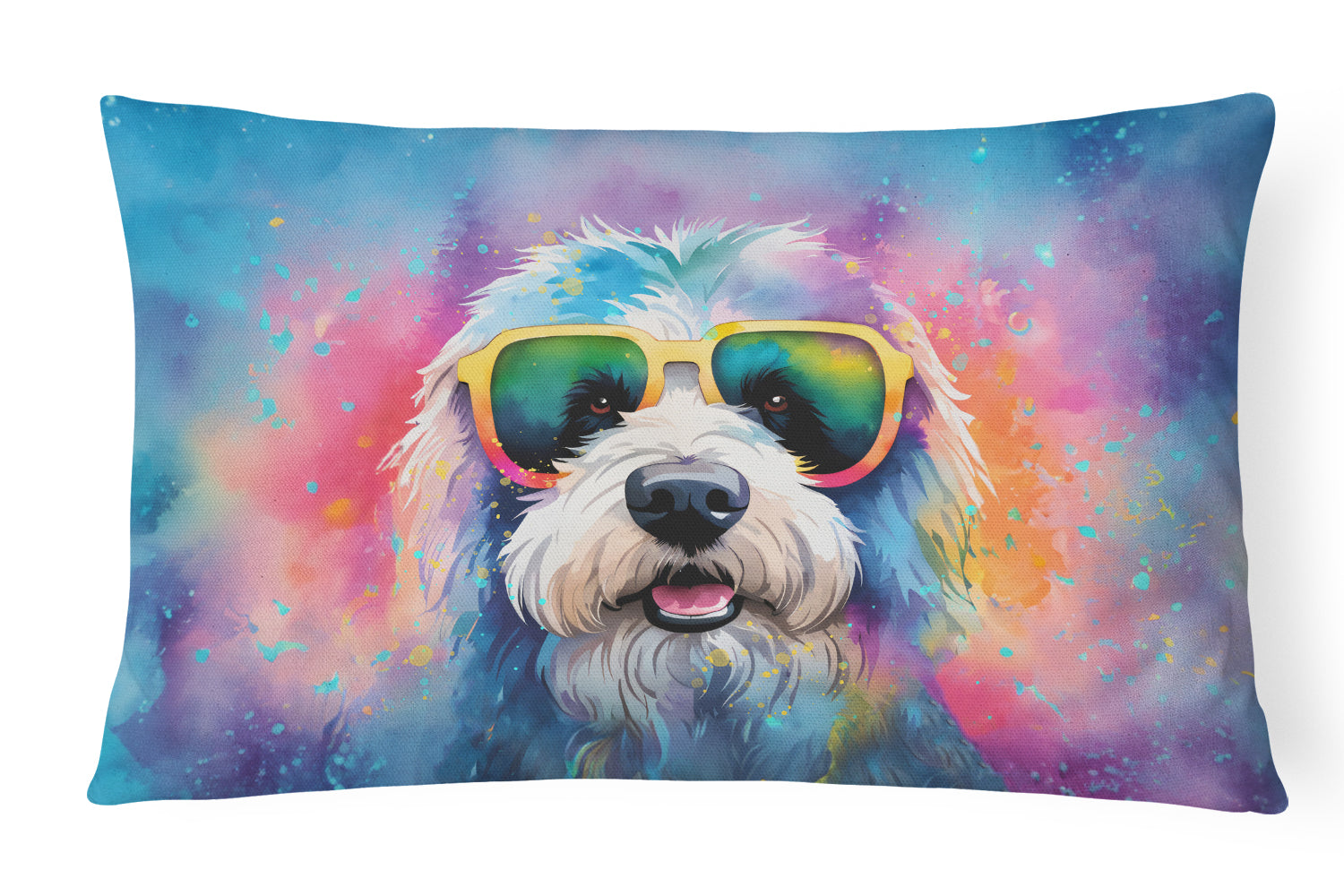 Buy this Old English Sheepdog Hippie Dawg Fabric Decorative Pillow