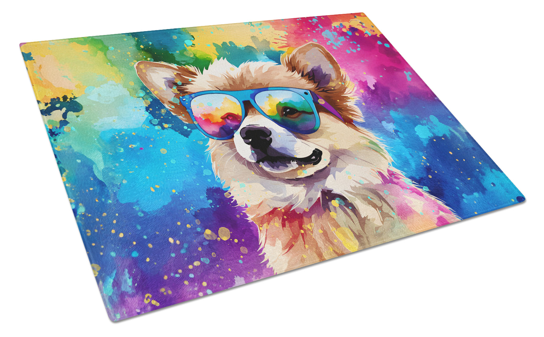 Buy this Pomeranian Hippie Dawg Glass Cutting Board Large