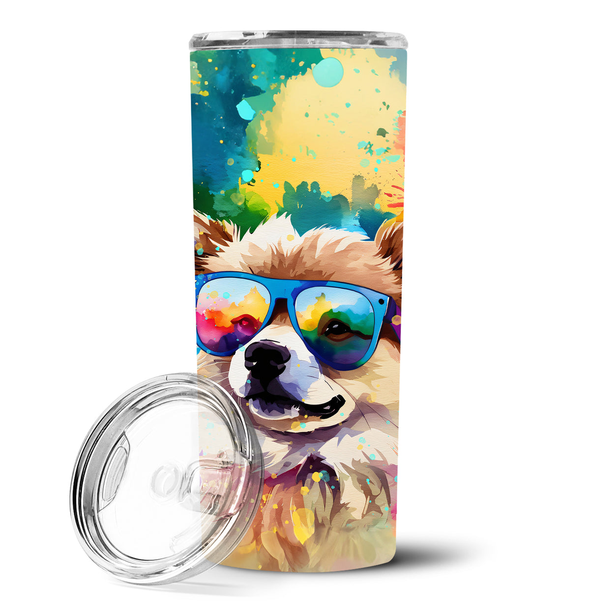 Buy this Pomeranian Hippie Dawg Stainless Steel Skinny Tumbler