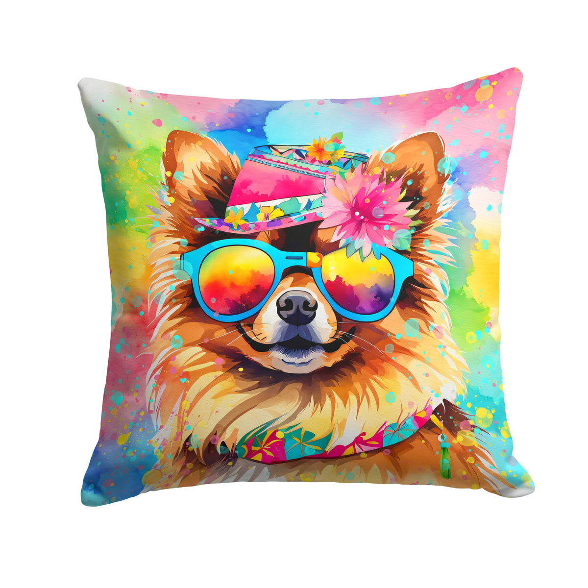 Buy this Pomeranian Hippie Dawg Fabric Decorative Pillow