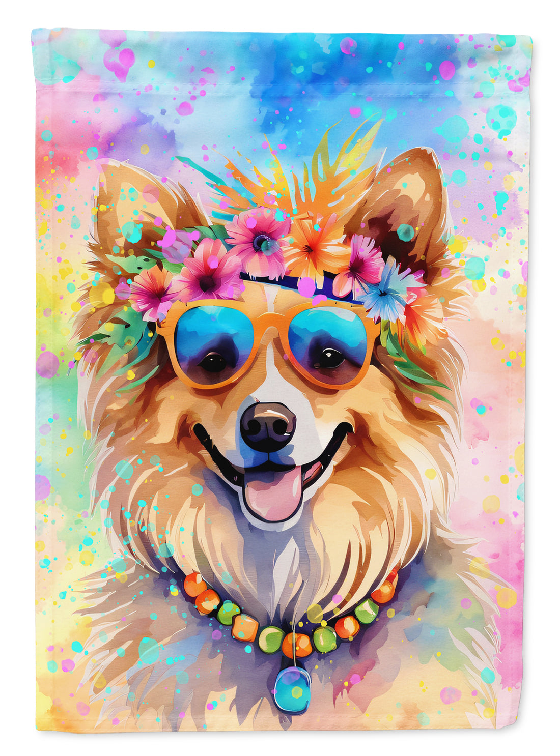 Buy this Pomeranian Hippie Dawg House Flag