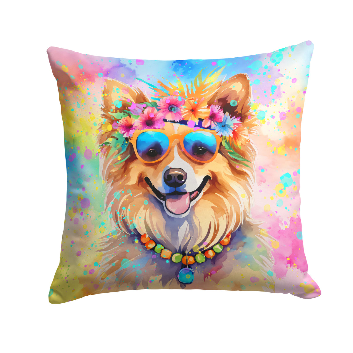 Buy this Pomeranian Hippie Dawg Fabric Decorative Pillow