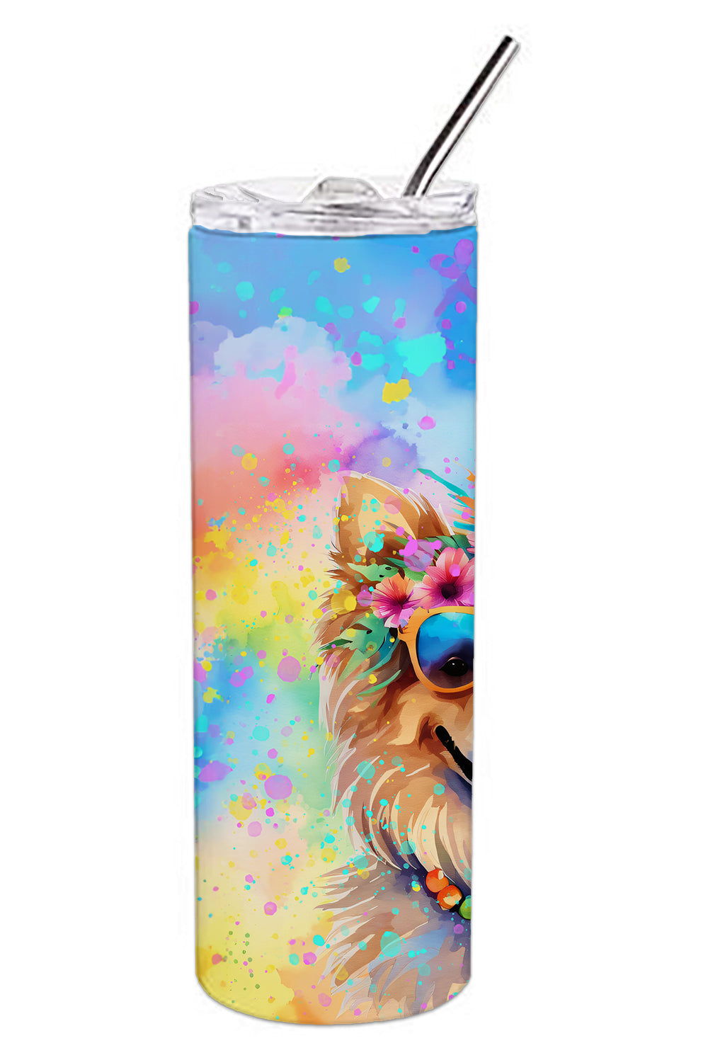 Buy this Pomeranian Hippie Dawg Stainless Steel Skinny Tumbler