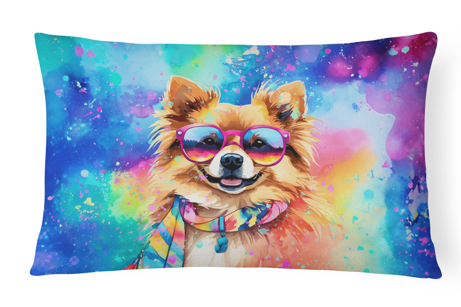 Buy this Pomeranian Hippie Dawg Fabric Decorative Pillow