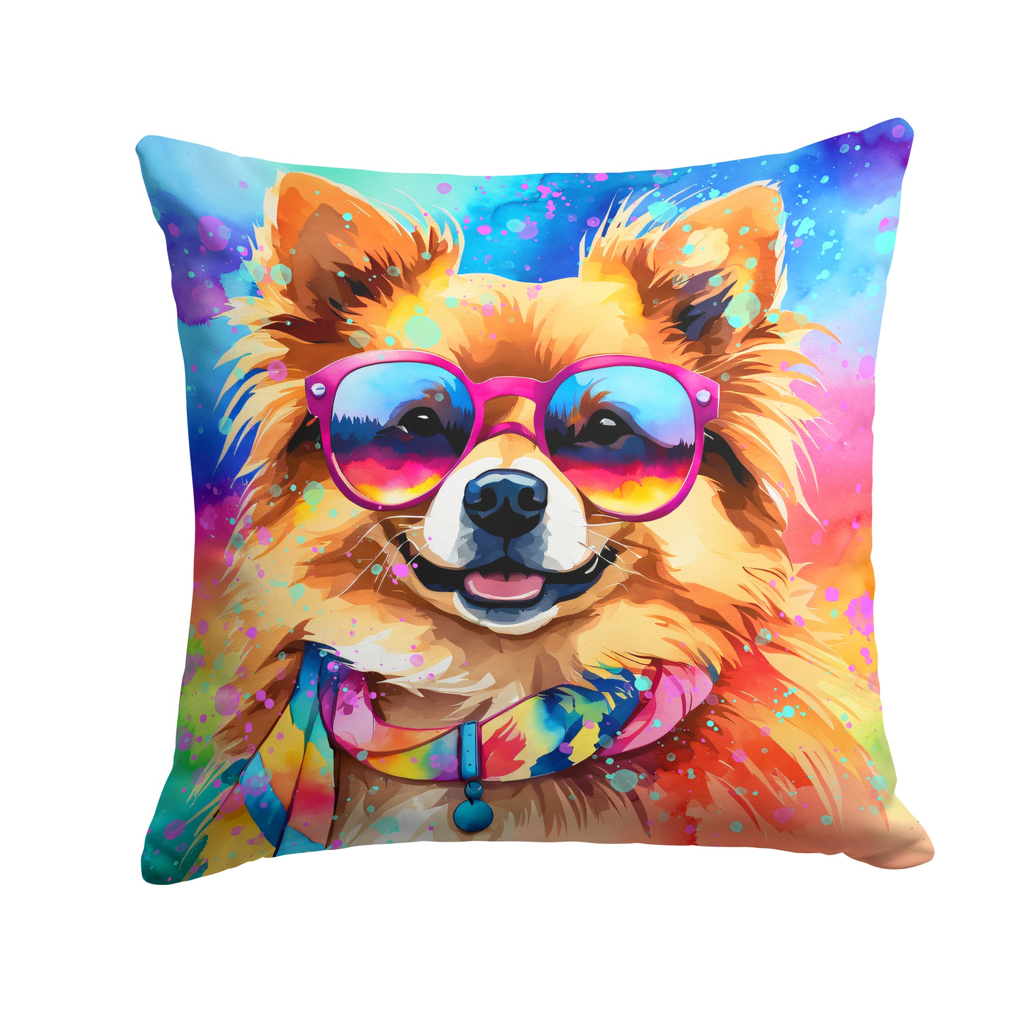 Buy this Pomeranian Hippie Dawg Fabric Decorative Pillow