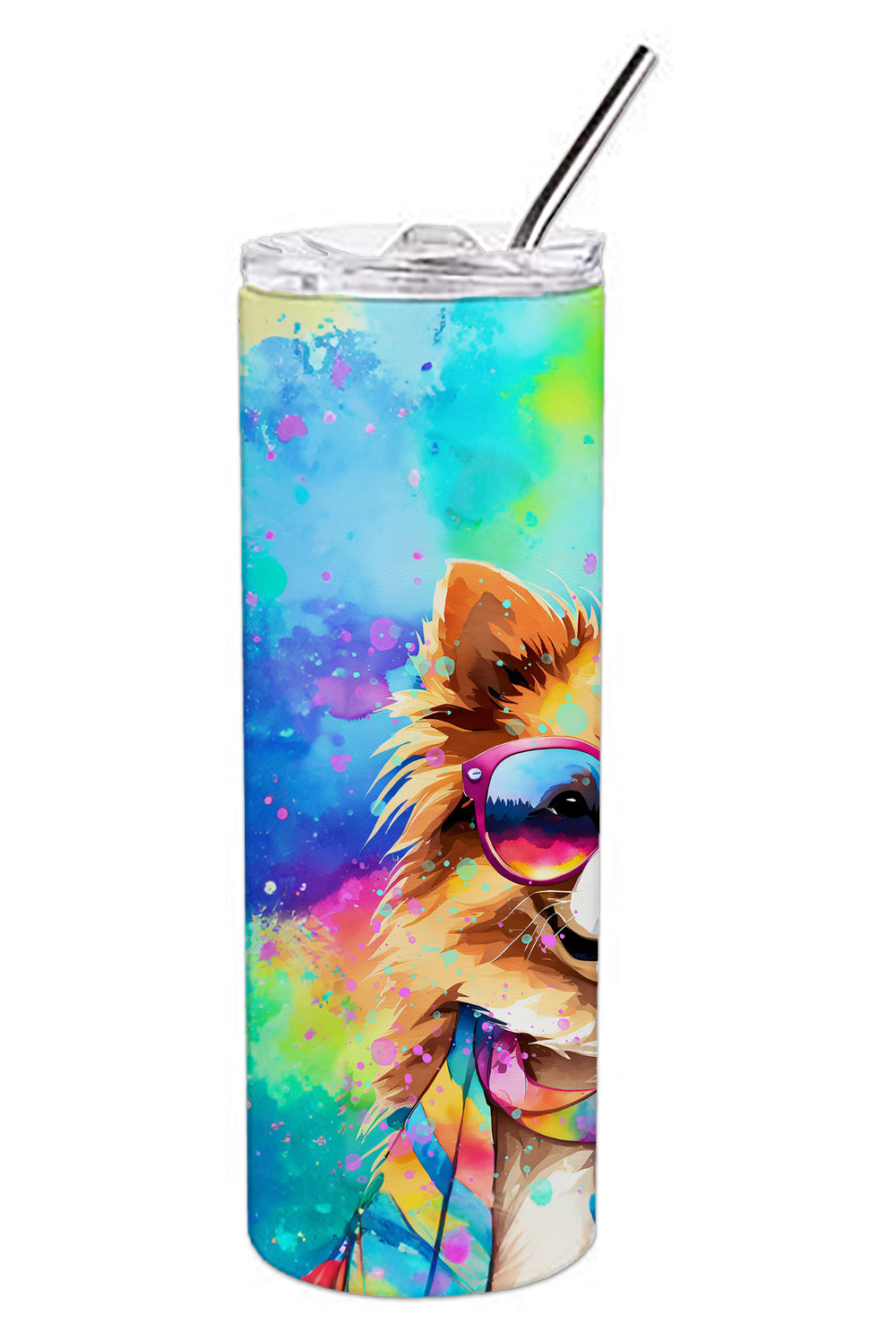 Buy this Pomeranian Hippie Dawg Stainless Steel Skinny Tumbler