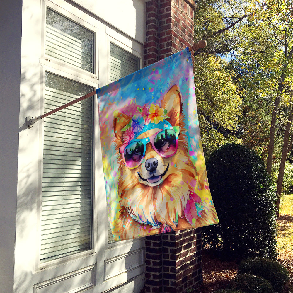 Pomeranian Hippie Dawg House Flag