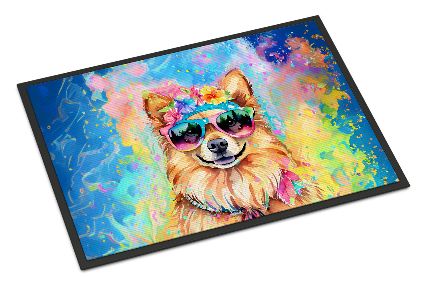 Buy this Pomeranian Hippie Dawg Indoor or Outdoor Mat 24x36