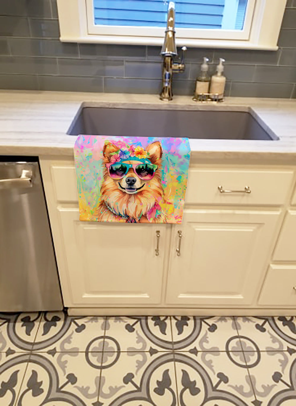 Buy this Pomeranian Hippie Dawg Kitchen Towel