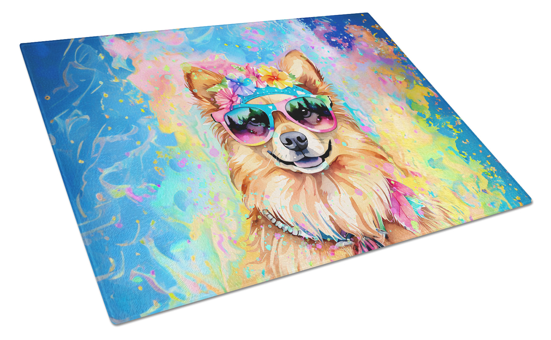 Buy this Pomeranian Hippie Dawg Glass Cutting Board Large