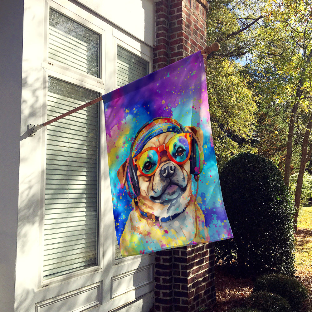 Pug Hippie Dawg House Flag