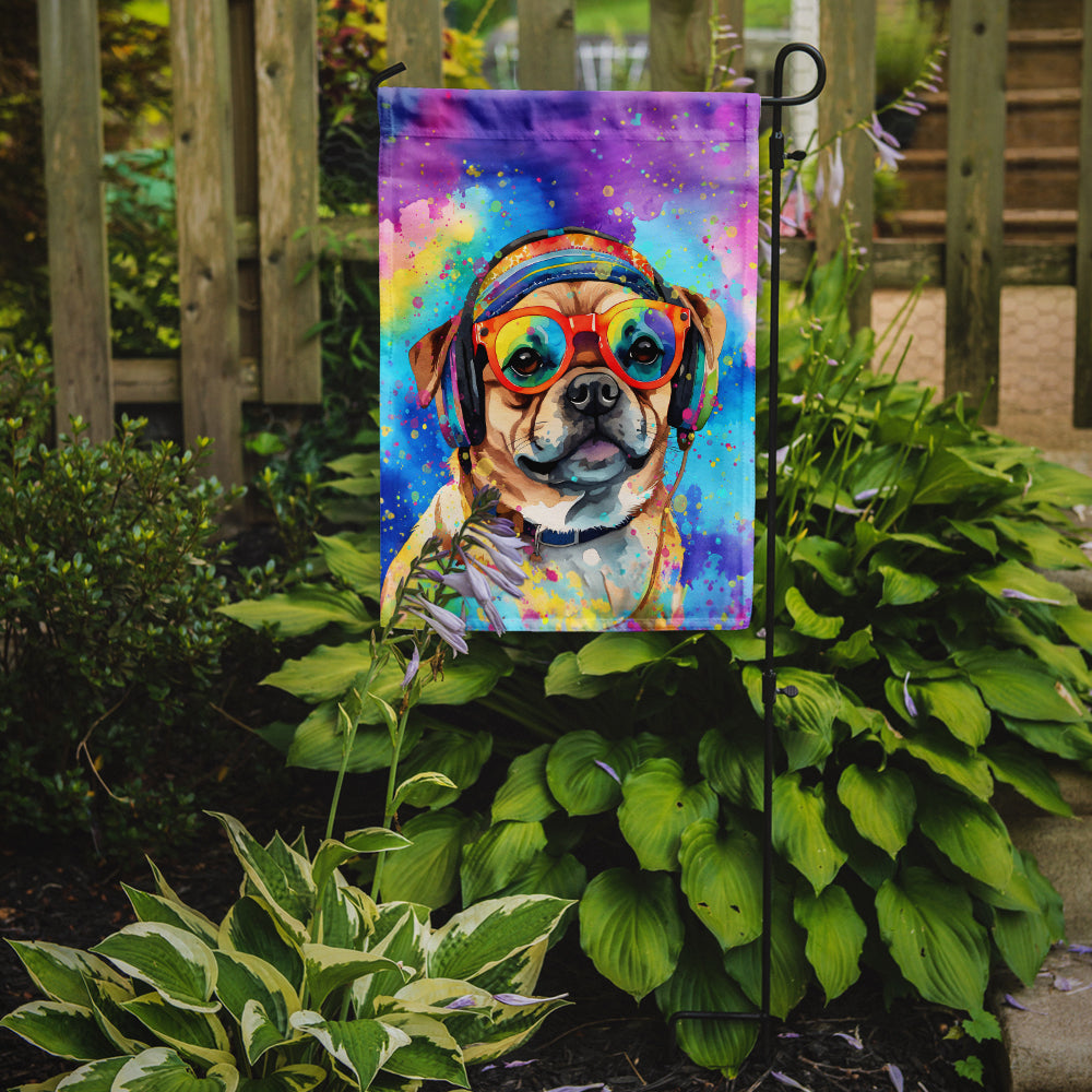 Pug Hippie Dawg Garden Flag