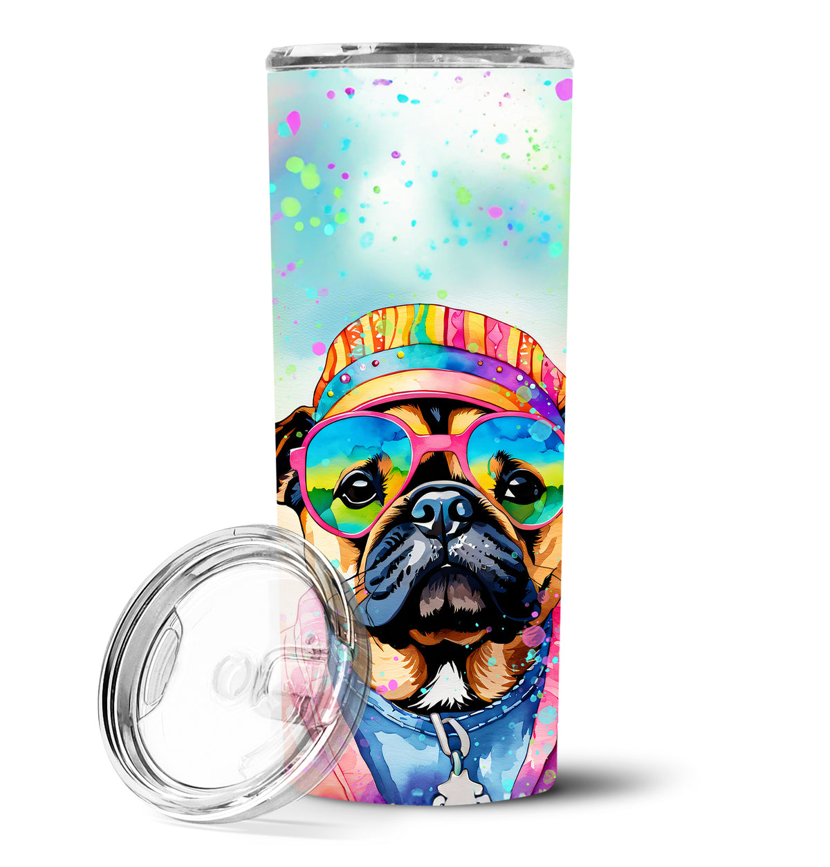 Buy this Pug Hippie Dawg Stainless Steel Skinny Tumbler