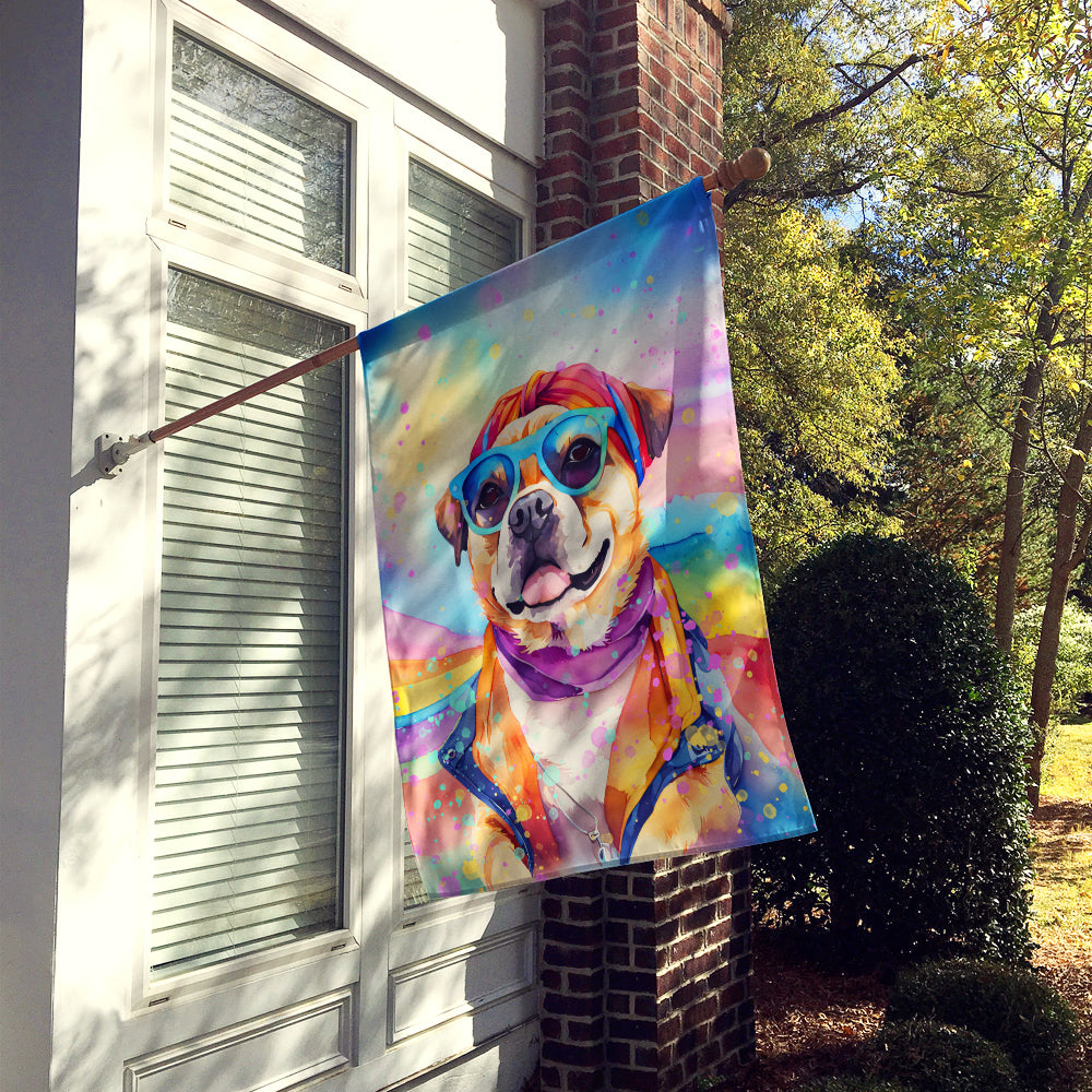 Pug Hippie Dawg House Flag