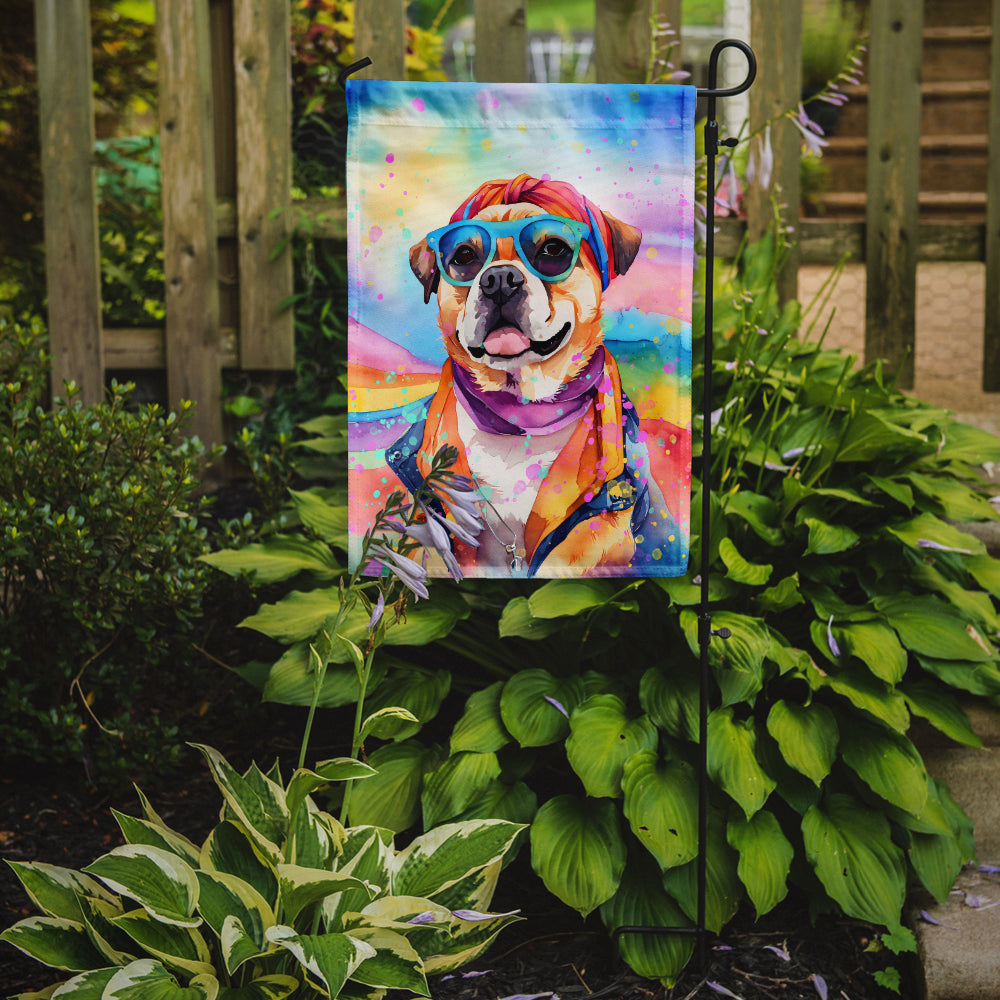 Pug Hippie Dawg Garden Flag