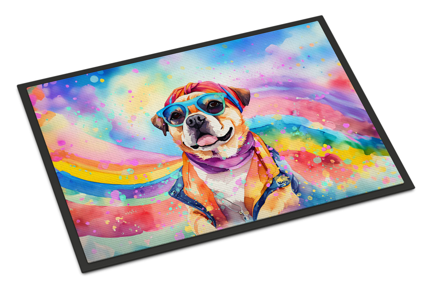 Buy this Pug Hippie Dawg Indoor or Outdoor Mat 24x36