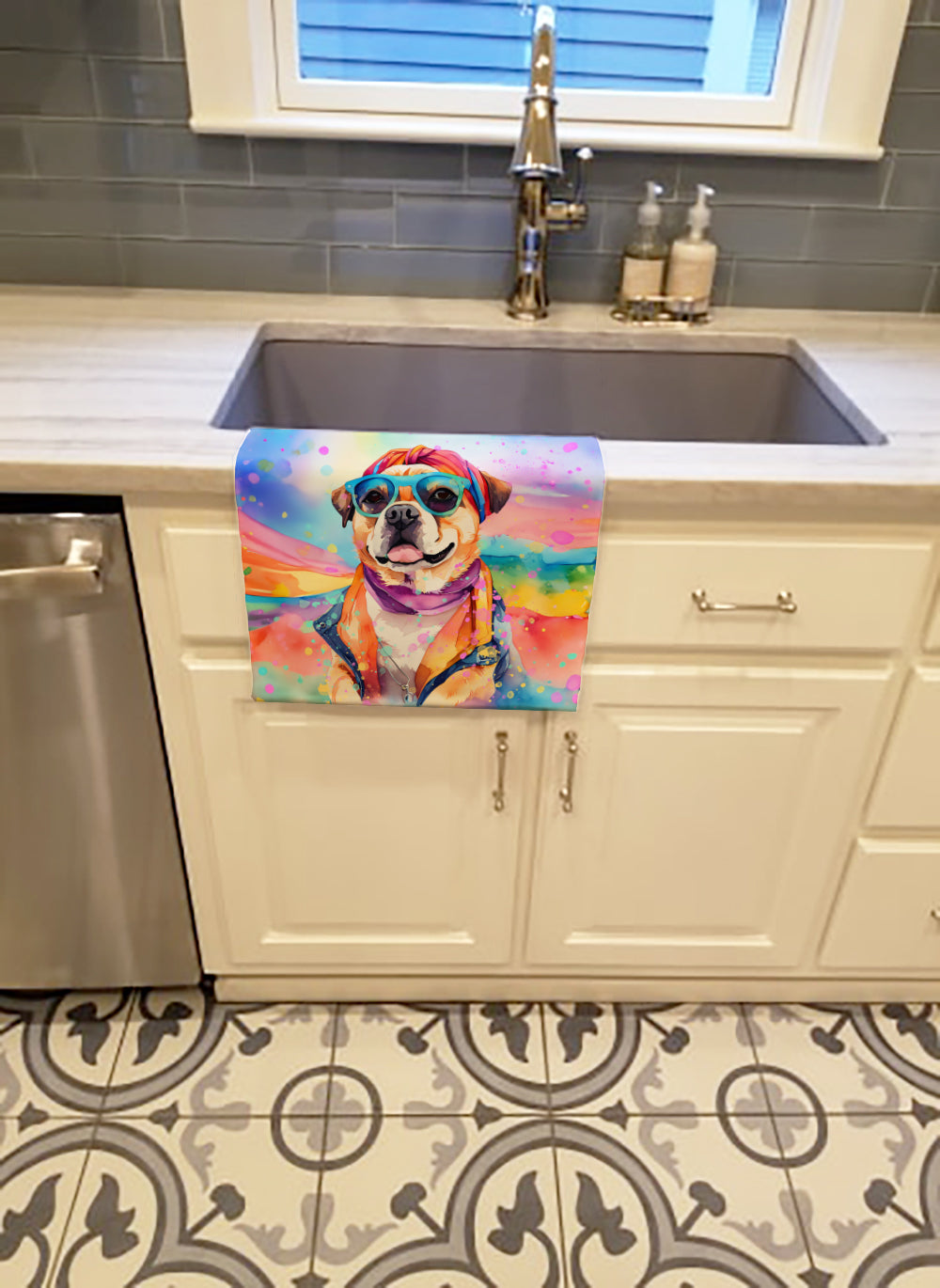 Buy this Pug Hippie Dawg Kitchen Towel