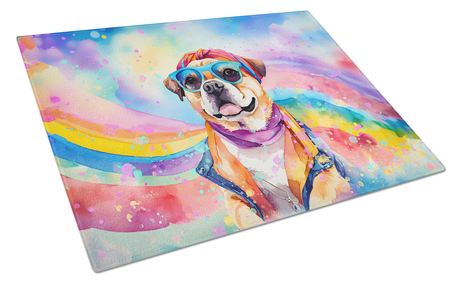 Buy this Pug Hippie Dawg Glass Cutting Board Large