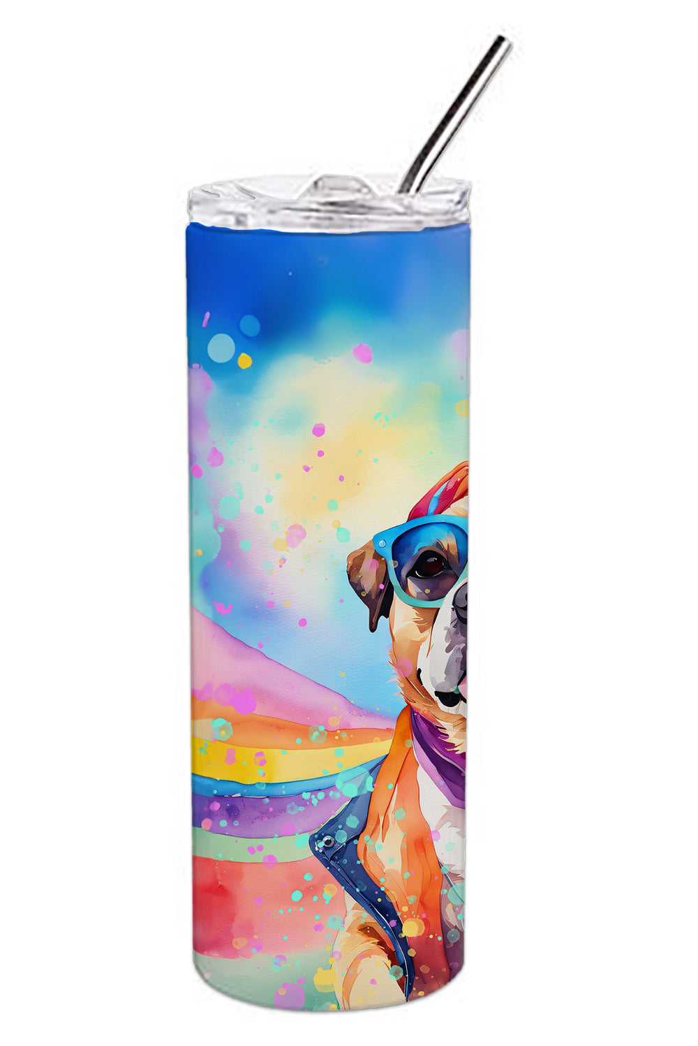 Pug Hippie Dawg Stainless Steel Skinny Tumbler