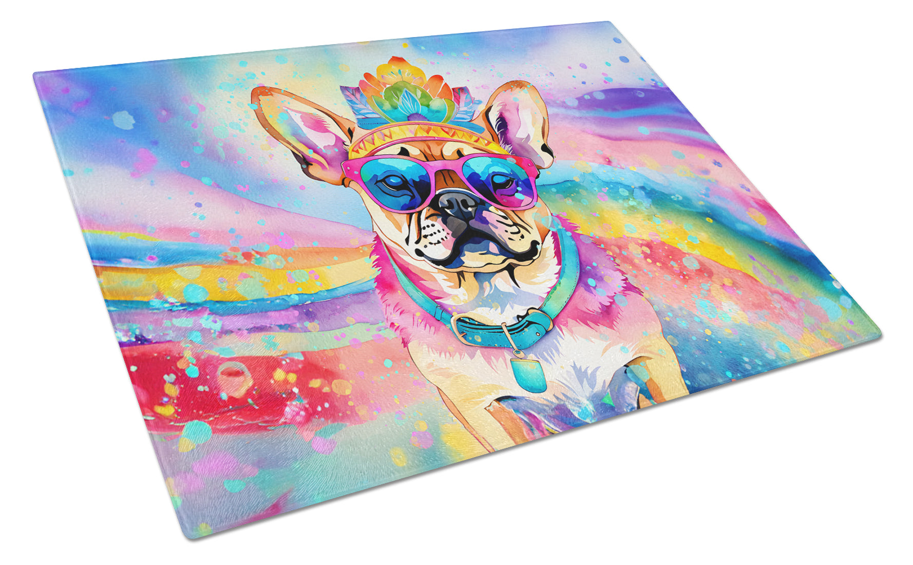 Buy this Pug Hippie Dawg Glass Cutting Board Large