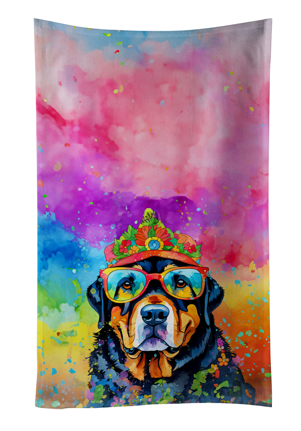 Buy this Rottweiler Hippie Dawg Kitchen Towel