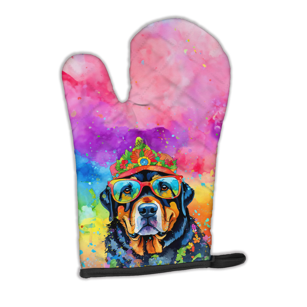 Buy this Rottweiler Hippie Dawg Oven Mitt