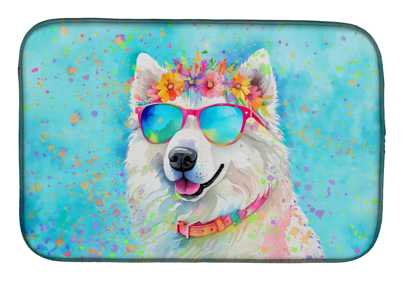 Buy this Samoyed Hippie Dawg Dish Drying Mat