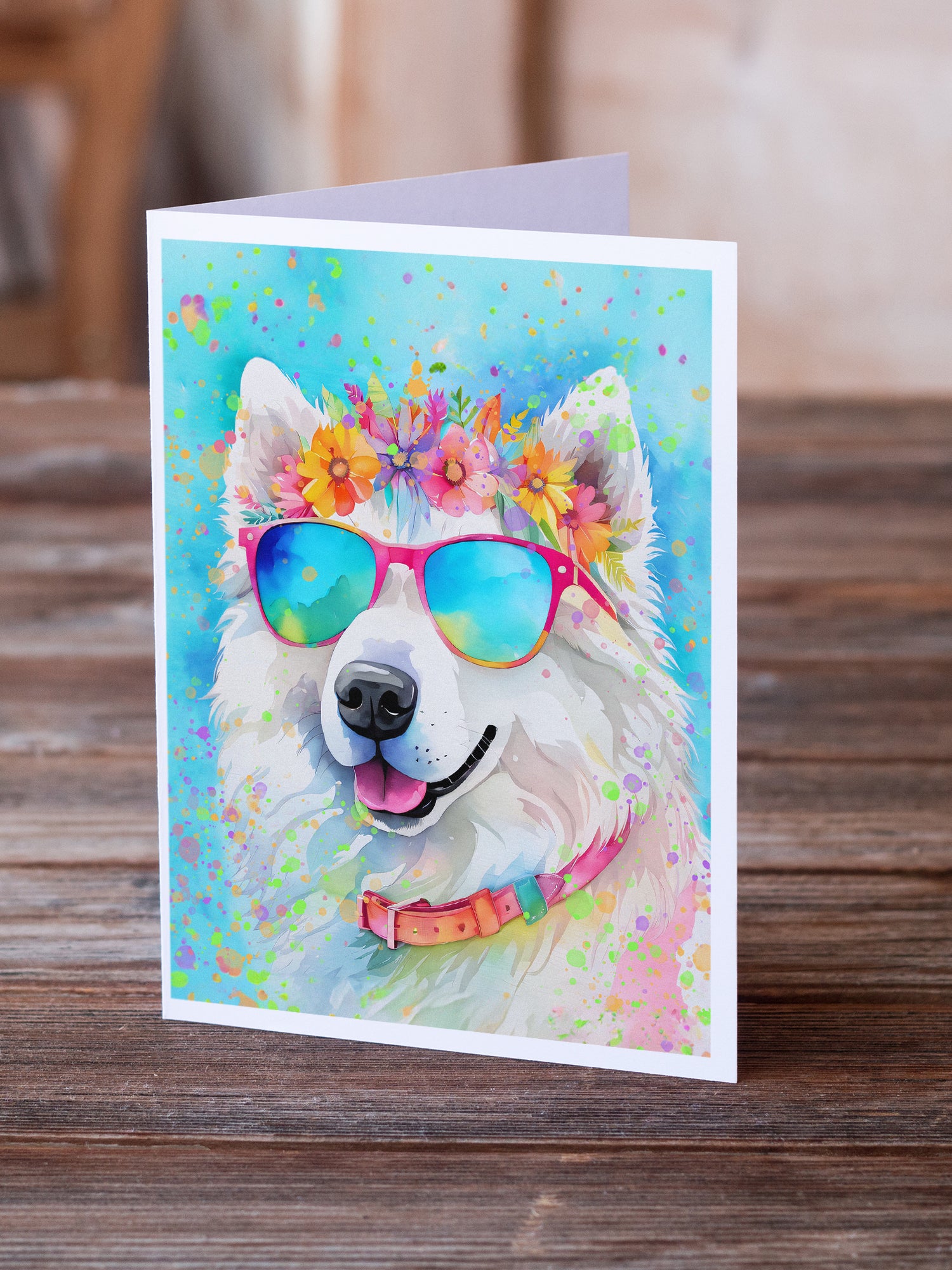 Buy this Samoyed Hippie Dawg Greeting Cards Pack of 8