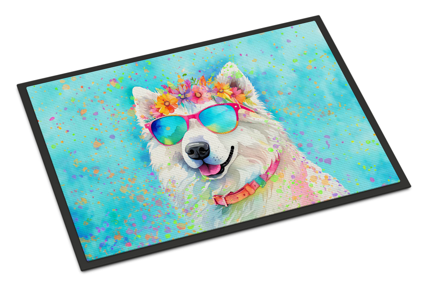 Buy this Samoyed Hippie Dawg Indoor or Outdoor Mat 24x36