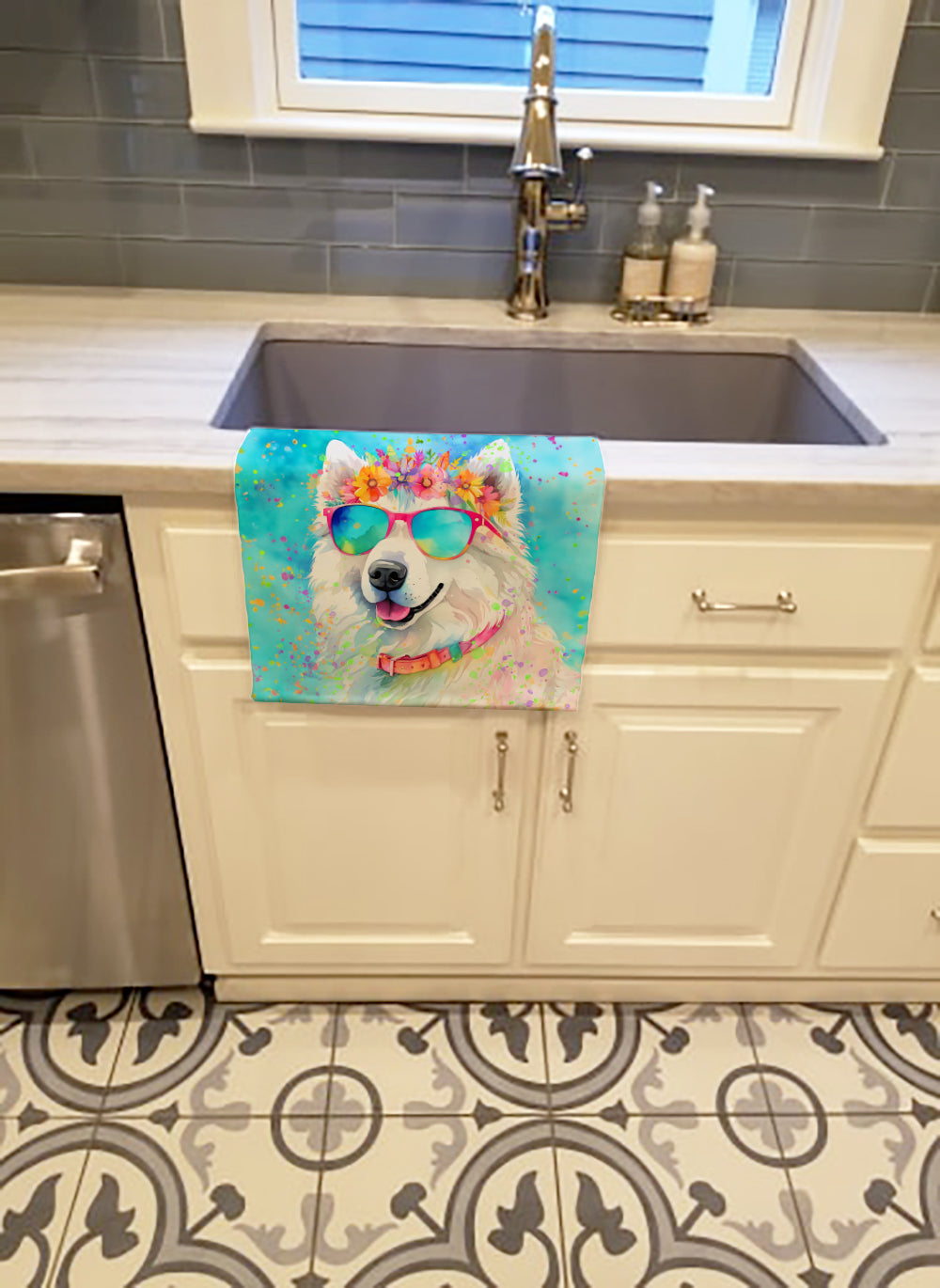 Buy this Samoyed Hippie Dawg Kitchen Towel