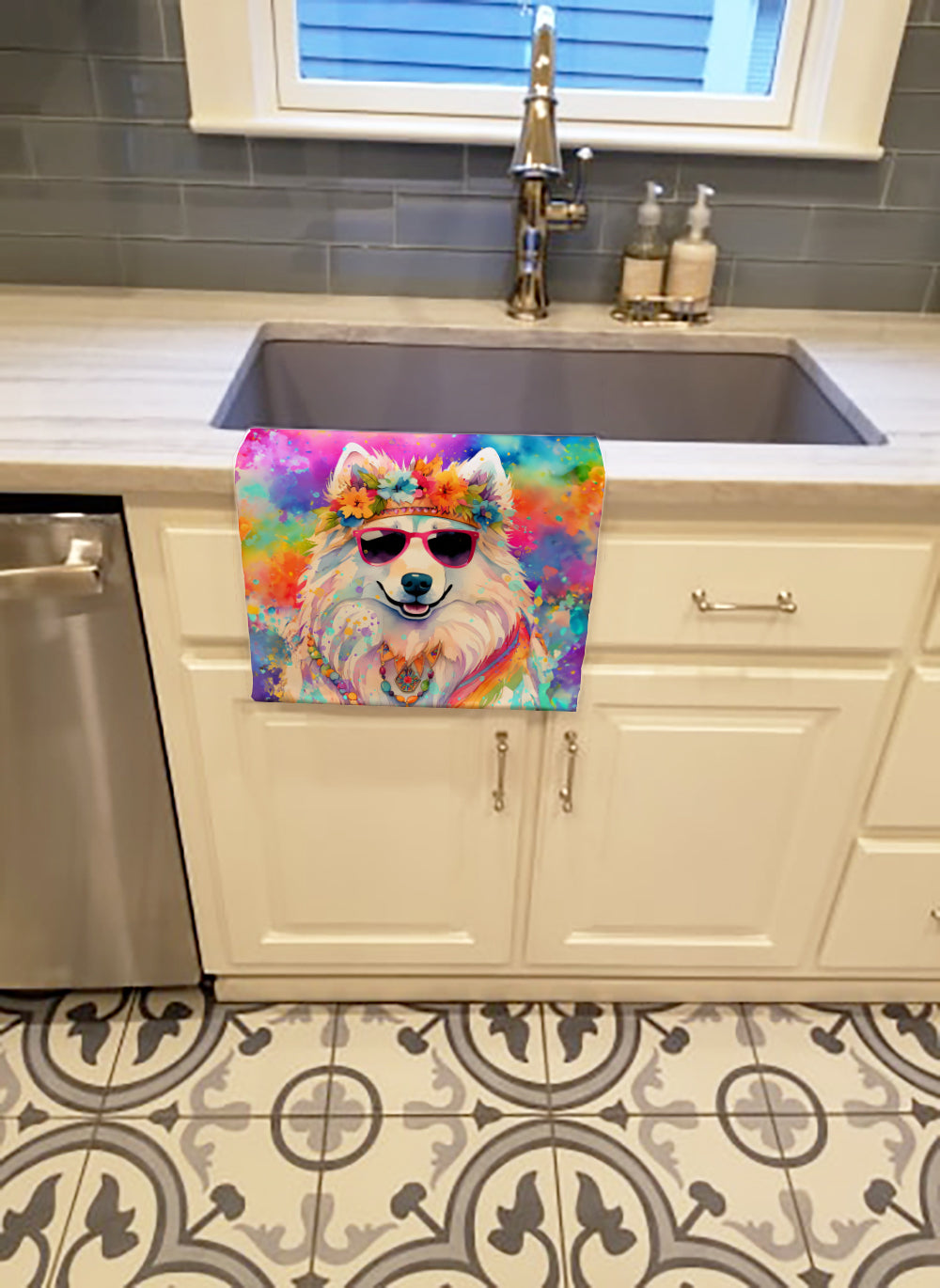 Buy this Samoyed Hippie Dawg Kitchen Towel