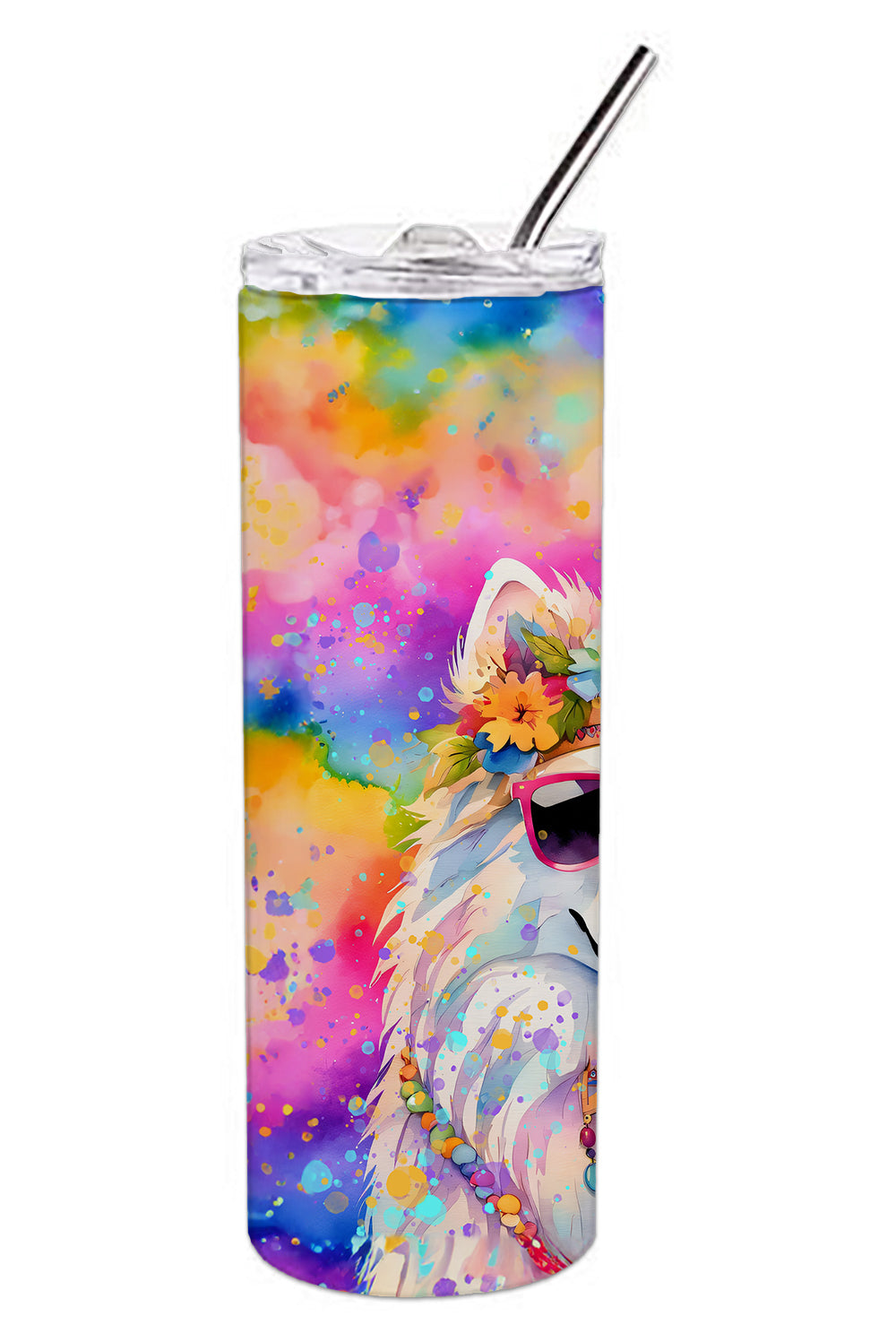 Buy this Samoyed Hippie Dawg Stainless Steel Skinny Tumbler