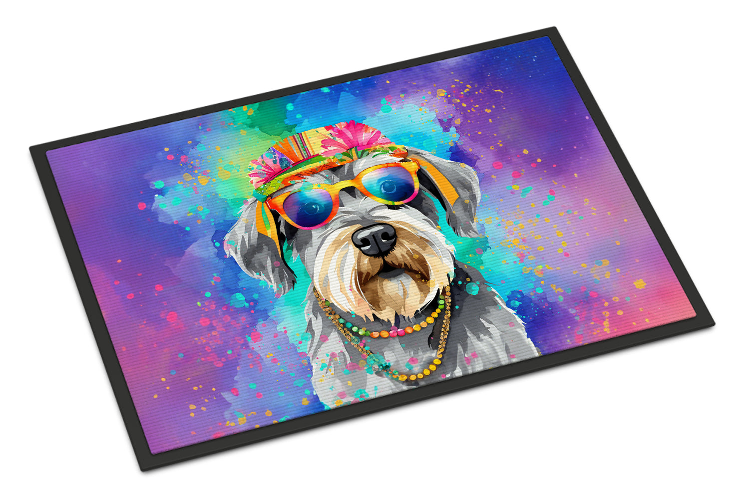 Buy this Schnauzer Hippie Dawg Indoor or Outdoor Mat 24x36