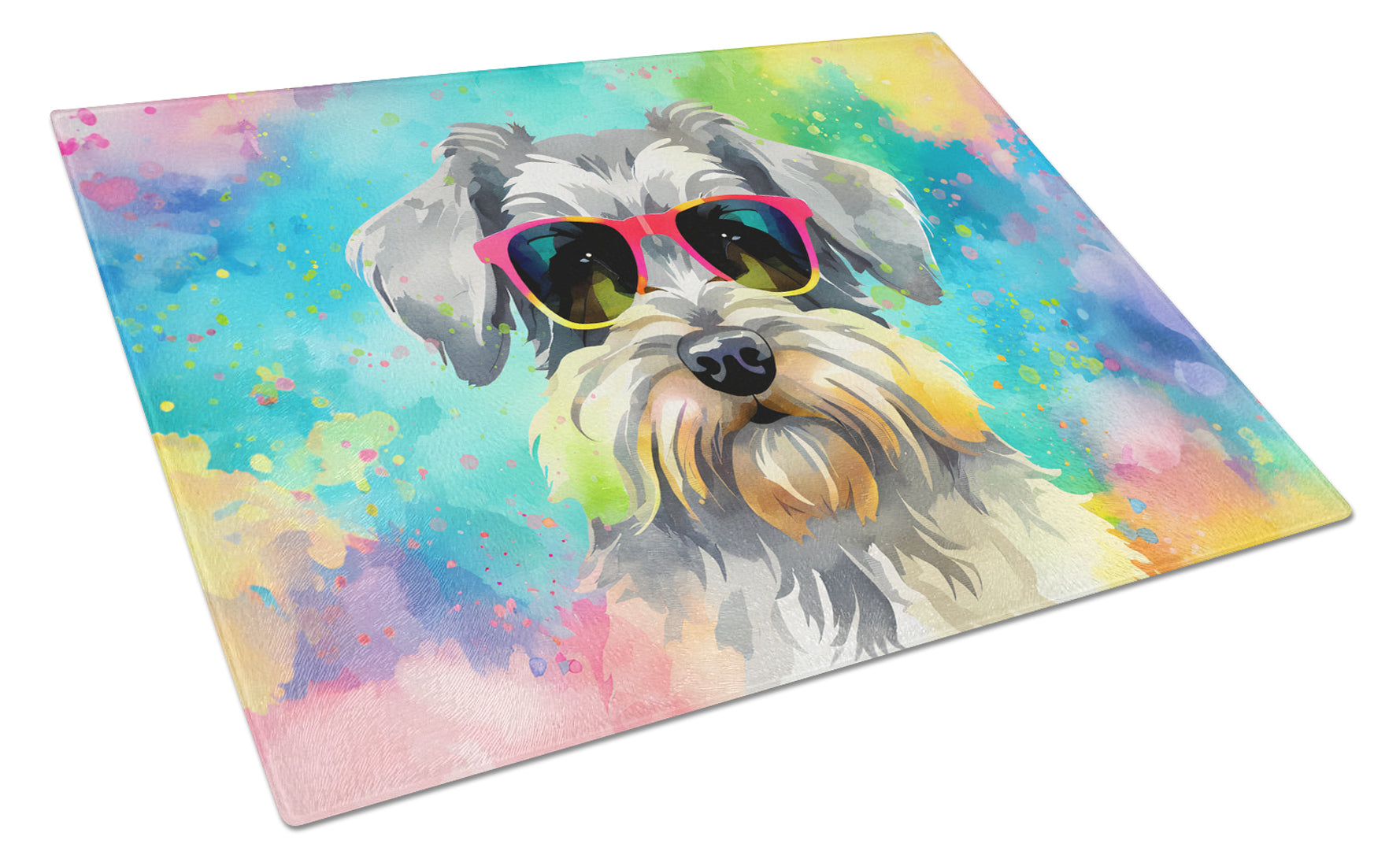 Buy this Schnauzer Hippie Dawg Glass Cutting Board Large