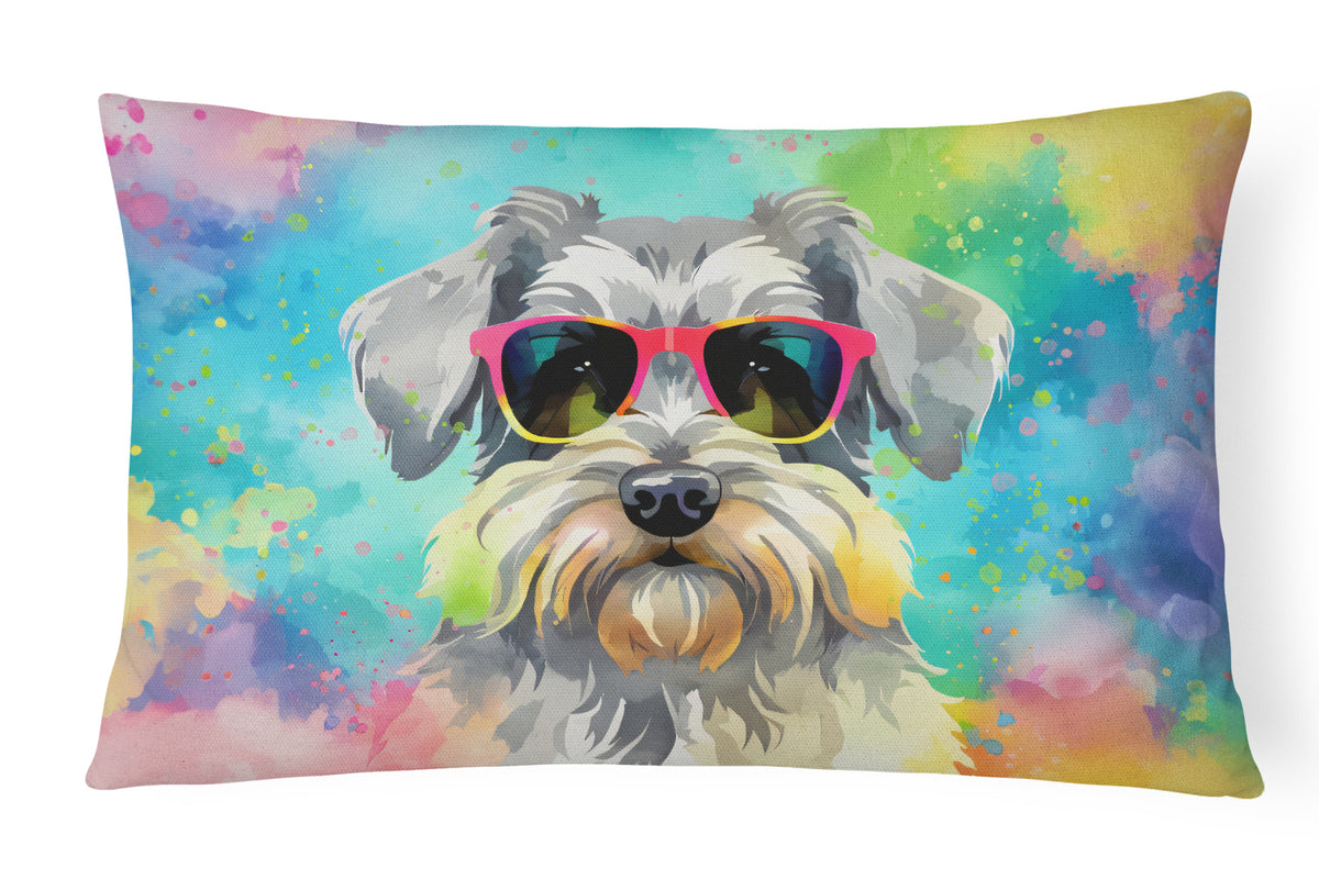 Buy this Schnauzer Hippie Dawg Fabric Decorative Pillow