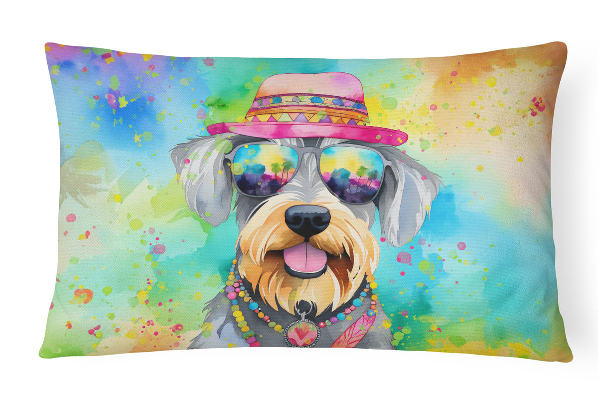 Buy this Schnauzer Hippie Dawg Fabric Decorative Pillow