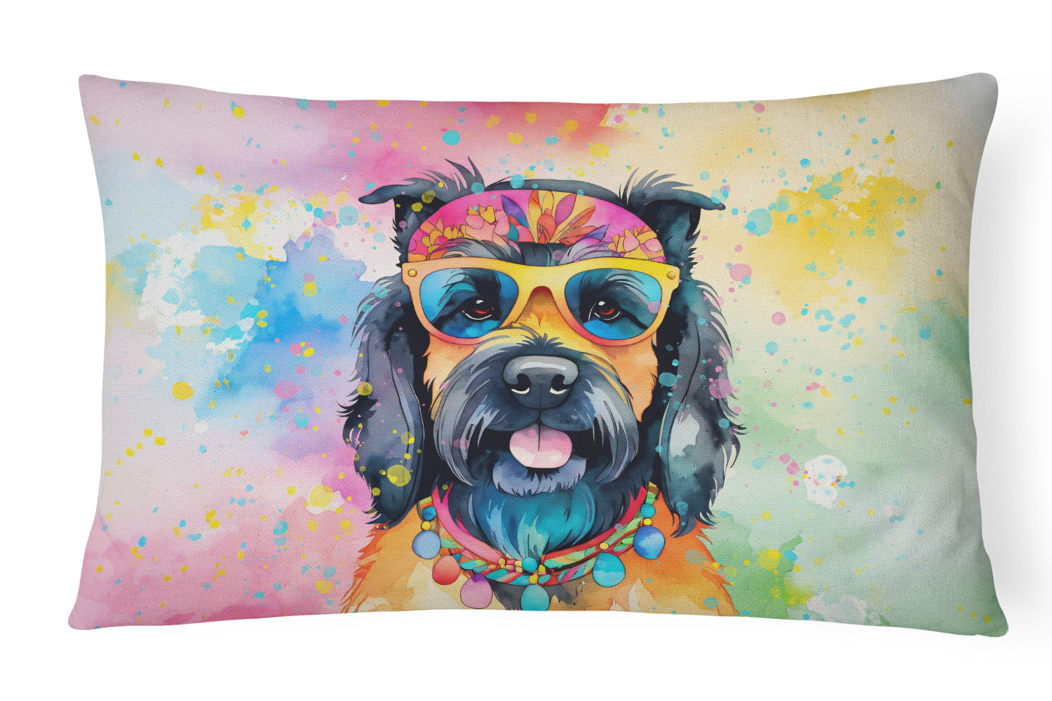 Buy this Scottish Terrier Hippie Dawg Fabric Decorative Pillow