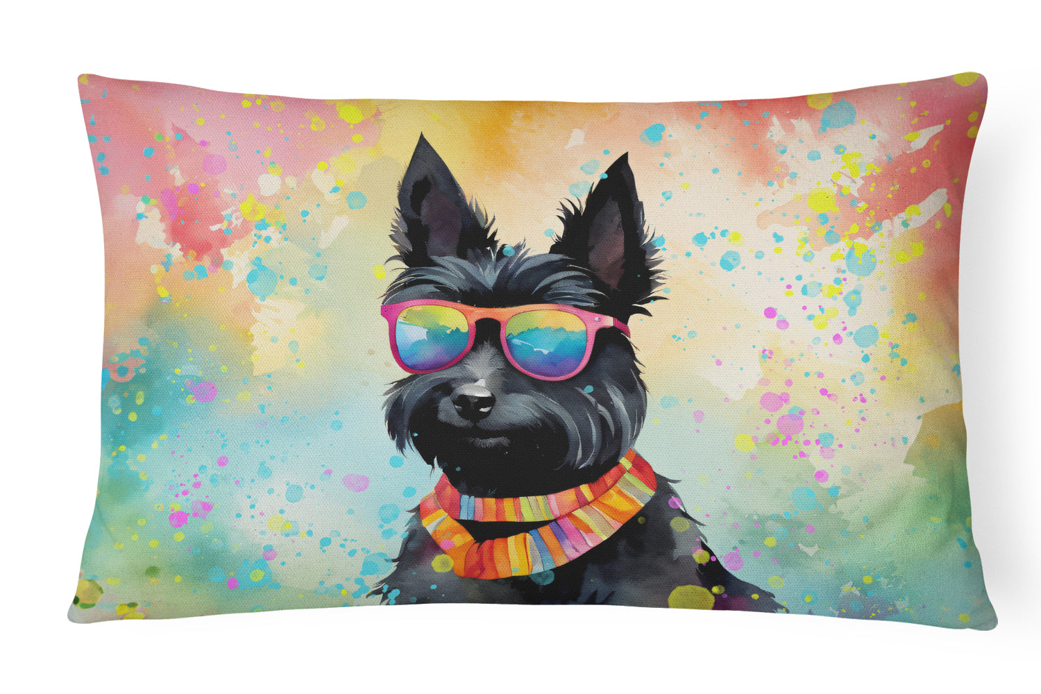 Buy this Scottish Terrier Hippie Dawg Fabric Decorative Pillow