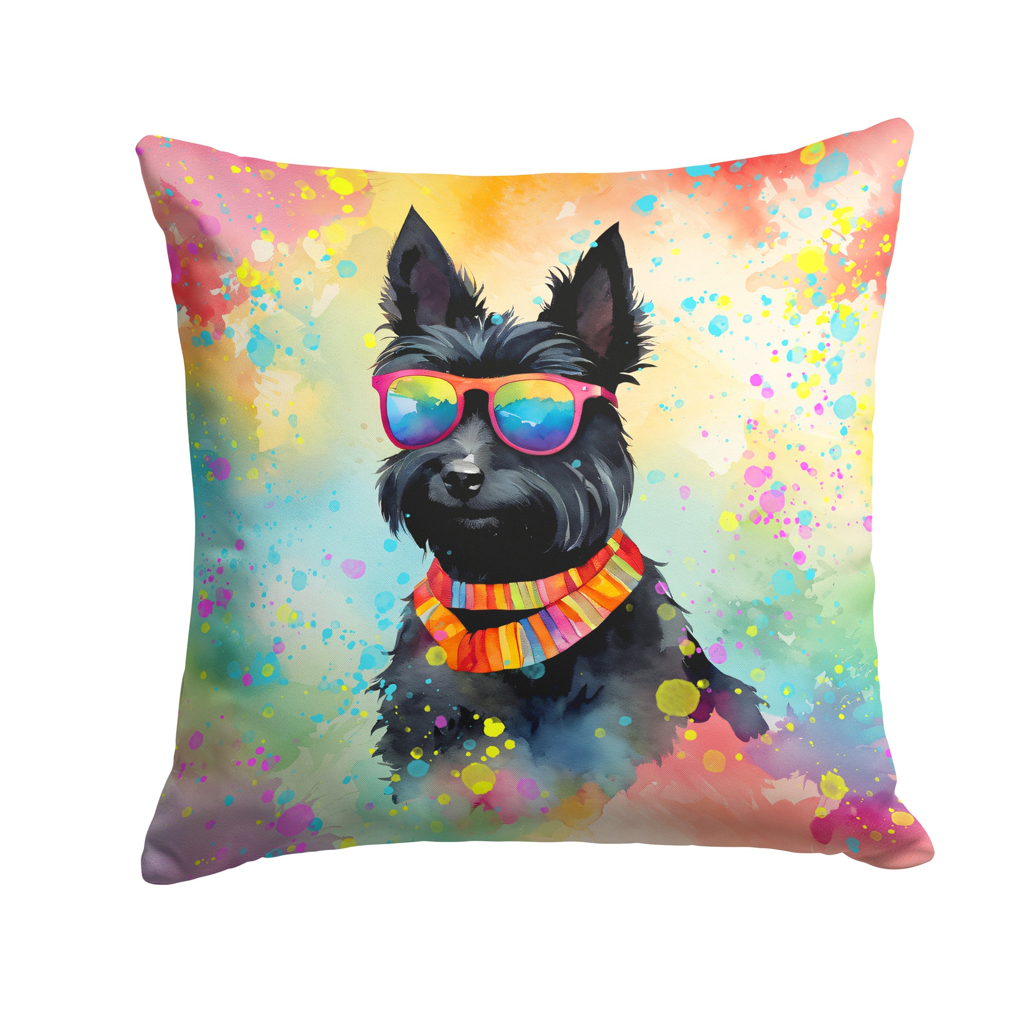 Buy this Scottish Terrier Hippie Dawg Fabric Decorative Pillow